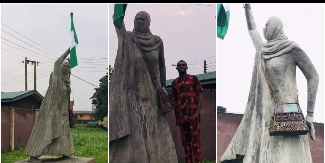 Reactions trail statue of Aisha Yesufu Nigerian student built as project
